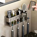 Axyaa Metal Toothbrush Holder and Toothpaste Organizer Wall-Mounted Storage Box