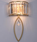 Axyaa Gold Black Crystal LED Wall Lamp for Chic Interiors
