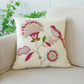 Axyaa Embroidered Floral Pillowcase 45X45 - Sofa Cushion Cover Home Decor