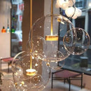 Axyaa Black White Glass Chandelier: Artistic Bubble LED Lighting for Large Living Room