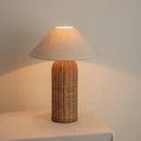 Rattan Desk Lamp Japanese Style LED Table Lamp for Bedroom Living Room by Axyaa