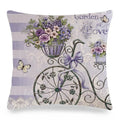 Axyaa Lavender Flowers Pillow Cover 45x45, Farmhouse Home Decor, Purple Decorative Throw Pillow