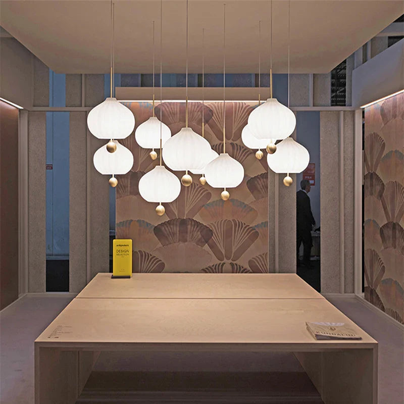 Axyaa White Glass Chandelier: Elegant Single Head Lighting Solution