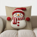 Axyaa Snowman Christmas Pattern Cushion Cover for Sofa, Bedroom, Car - Festive Home Decor