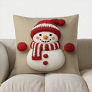 Axyaa Snowman Christmas Pattern Cushion Cover for Sofa, Bedroom, Car - Festive Home Decor