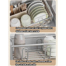 Axyaa Over Sink Drainer Rack: Dish Drying Bowl Organizer & Cup Holder Shelf