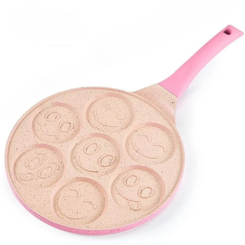 Axyaa Seven-hole Non-stick Animal Smiley Pancake Pan with Bakelite Handle