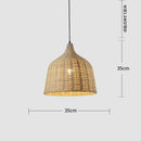 Axyaa Rattan Wicker Chandelier Pendant Light Handwoven Hanging Lamp E27 Bulb