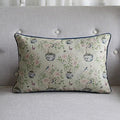Axyaa Soft Velvet/Cotton Linen Cushion Cover Shabby Chic Floral Pink Blue 45x45cm