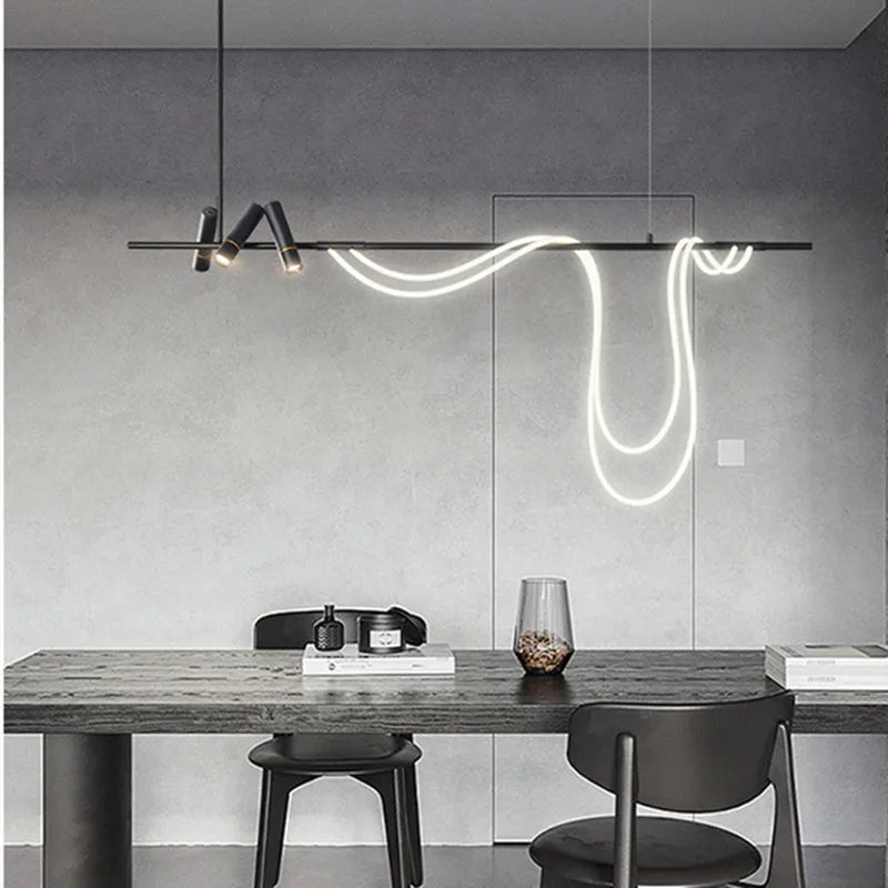 Axya Nordic LED Pendant Lights: Black Chandelier for Home Decor