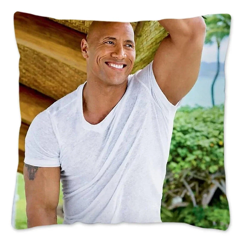 Dwayne Johnson Rock Face Cushion Cover for Sofa by Axyaa - Home Decor Pillowcase