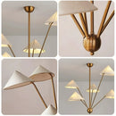 Axyaa Retro Gold Fabric LED Pendant Chandeliers