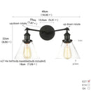 Axyaa Glass Black LED Wall Sconce 2 Heads Vintage Bedroom Bathroom Light