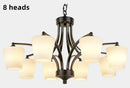 Axyaa Black Iron Glass Shade Chandelier: Industrial Farmhouse Style Lighting