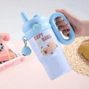 Axyaa Cartoon Thermal Water Bottle with Straw Handle for Kids