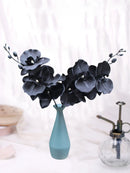 Axyaa Black Butterfly Orchid Silk Cloth Artificial Flower Home Decoration