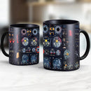 Axyaa Aerospace Aircraft Instrument Panels Coffee Mug Black Ceramic Astronaut Gift