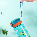 Axyaa Dino Water Bottle: Kid's Leakproof Sippy Cup with Silicone Straw
