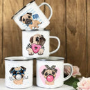 French Bulldog Print Enamel Mug by Axyaa - Dog Lover's Gift & Coffee Cup