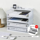 Axyaa Desk Organizer with Drawer and Screen Tray, Multi-functional File Rack