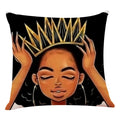 Axyaa African Women Face Print Cushion Cover - 45x45cm Home Decor Pillowcase