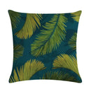 Axyaa Tropical Leaf Flax Pillowcase for Chic Living Room Decor