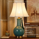Axyaa Green Ceramics Table Lamp LED Modern Design for Home Bedroom