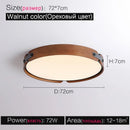 Axyaa Walnut Japanese Round Bedroom Lamp Nordic Style Modern Creative Main Room Restaurant