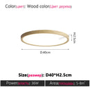 Axyaa Modern Walnut Wood Grain LED Ceiling Lamp