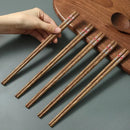 Axyaa Mahogany Wood Chopsticks Set - High-grade, Anti-slip, Anti-mould - 10 Pairs