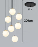 Axyaa LED Ring Stairs Pendant Light Chandeliers for Living Room and Dining Room