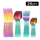 Axyaa 24pc Stainless Steel Tableware Set for Family Dining
