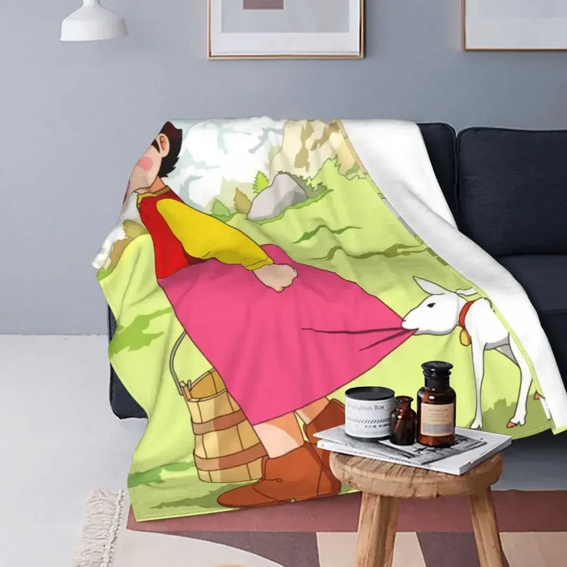 Heidi Alps Fleece Blanket Soft Cozy Throw Bedding for Sofa by Axyaa