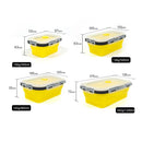 Axyaa Foldable Silicone Lunch Box Set - Microwave Safe & Portable