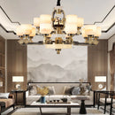Axyaa Jade Chandelier: Luxurious All Copper Chinese Lamp for Living Room, Villa, Duplex