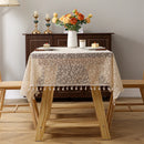 Axyaa French Floral Tassels Jacquard Lace Tablecloth - Elegant Art Decoration