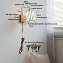 Axyaa Glass Wood LED Wall Lamp for Bedroom Bathroom Mirror Fixture