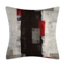 Axyaa Black Red Geometric Abstract Cushion Cover for Stylish Home Decor