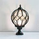 Axyaa Outdoor European Globe Pillar Lamp in Black for Garden and Yard