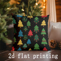 Axyaa Deer & Tree Print Pillow Cover for Sofa, Bedroom, Car - Christmas Decor