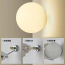 Axyaa Glass Ball LED Wall Lamp - Modern Minimalist Milky White Circular Light
