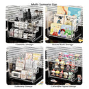 Axyaa 3-Tier Makeup & Skincare Storage Display Case: Transparent Desktop Organizer