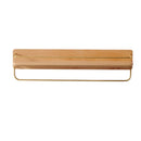 Wooden Brass Hook Towel Rack Wall Shelf for Bathroom Storage by Axya