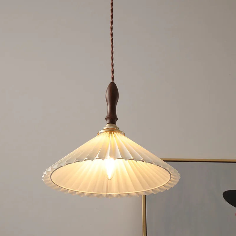 Axyaa Fabric Copper LED Pendant Lights, E14 Nordic Hanging Lamp for Home Decor