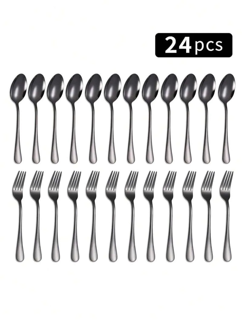 Axyaa Stainless Steel Fork and Spoon Set - Ideal for Home, Restaurant, Wedding, Party