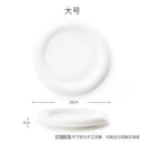 Axyaa White Ceramic Flat Dessert Salad Breakfast Household Dish Plate