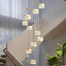Axyaa Crystal Chandelier Stair Pendant Light Living Room Interior Lighting