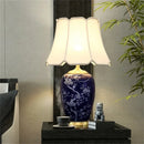 Axyaa Blue Ceramic Table Lamps Brass Modern Luxury for Home Decor Living Dining Bedroom