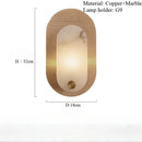 Axyaa Marble Bedroom Bedside Lamp: Minimalist Copper Wall Light for Living Room and Foyer
