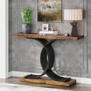 Axyaa Marble Top Console Table with Geometric Metal Legs, Modern 39-Inch Narrow Sofa Buffet